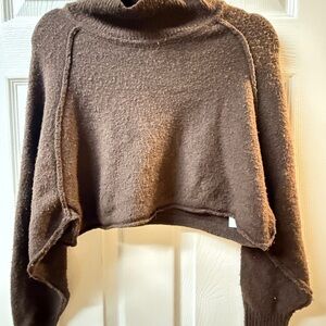 Urban Outfitters Deep Brown Cropped Turtleneck Sweater